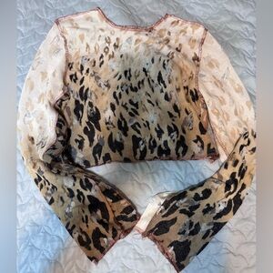 Leopard Print Sheer Crop Top